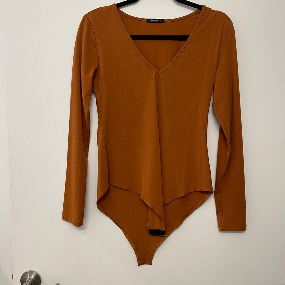 Camel long sleeve body suit
